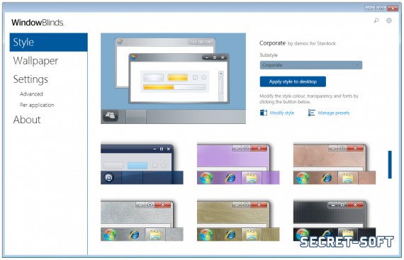 Stardock WindowBlinds 10.74 + Ключ